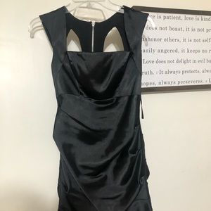 Little sexy black satin dress